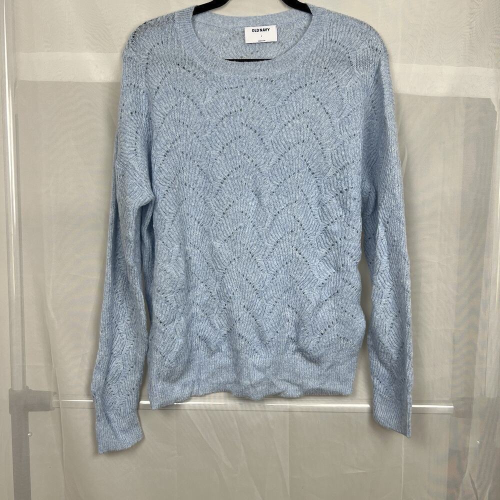 NWT Old Navy lightweight knit crewneck sweater sheer knit beachy summer Lg